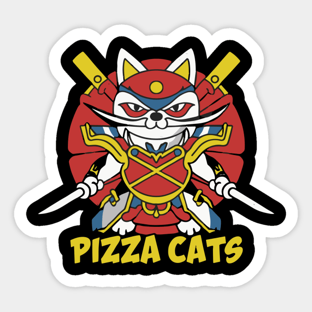 Samurai Pizza Cats Samurai Pizza Cats Sticker TeePublic